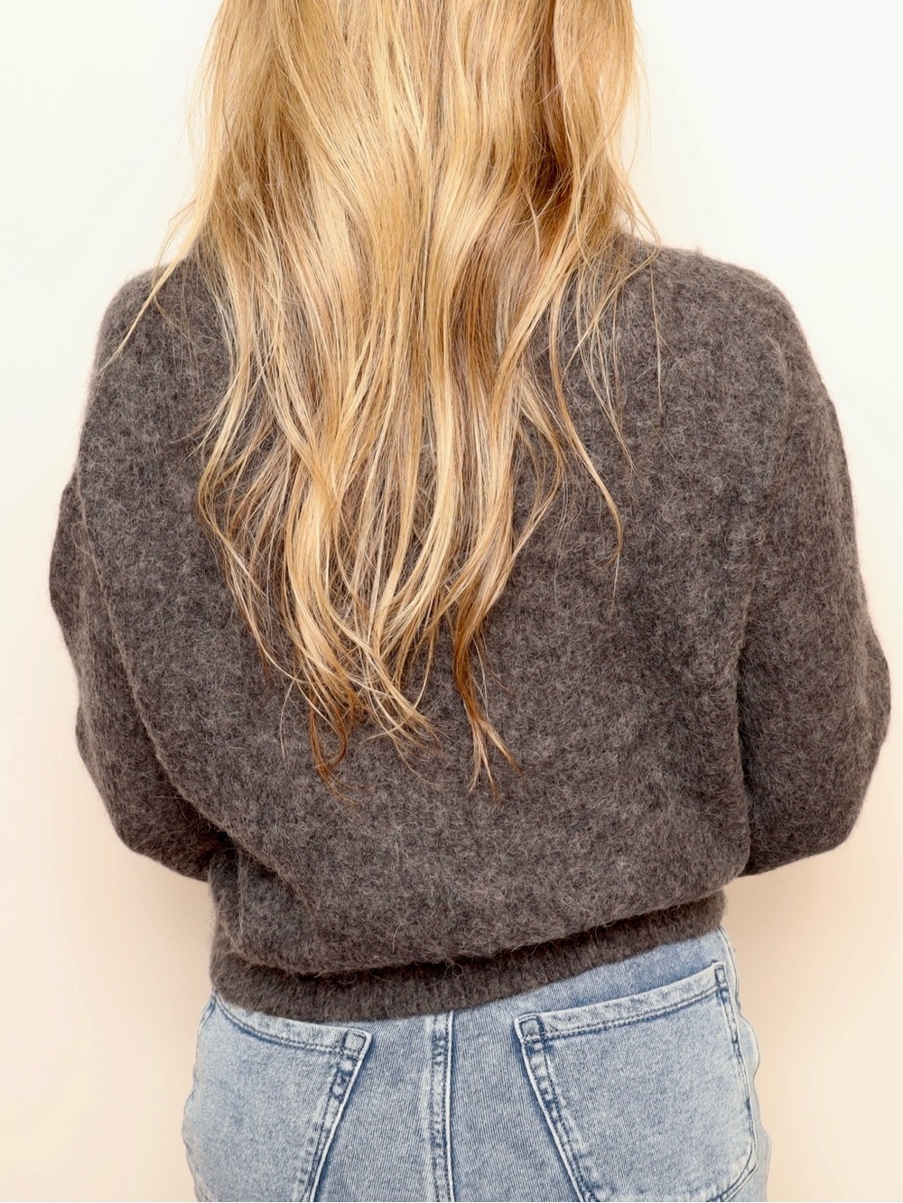 Everlane Oversized Alpaca Wool Crewneck Sweater Heather Charcoal Gray - Picture 3 of 6